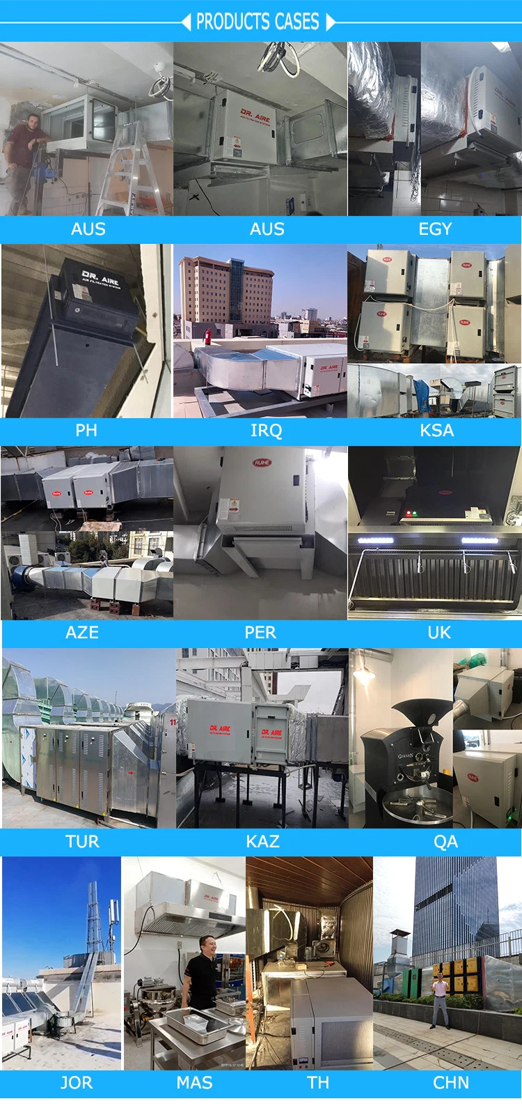 Dr Aire Over 98% Smoke Remove Air Pollution Control Equipment for Commercial Kitchen